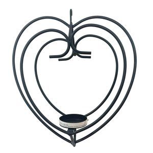 Black Rustic Wrought Iron Heart‎ Shaped Candle Holder For Tealight Candle